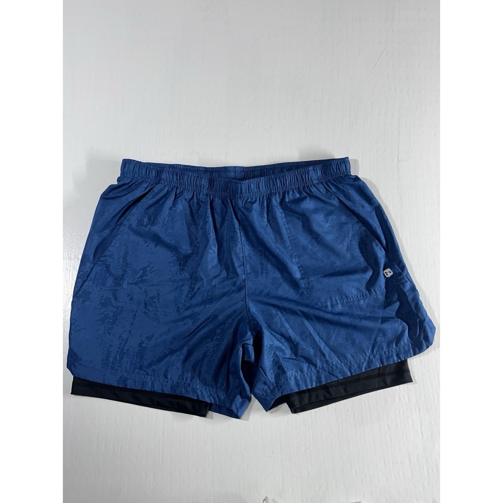 HIND Men's LARGE Performance Shorts Lined NAVY with black inner shorts